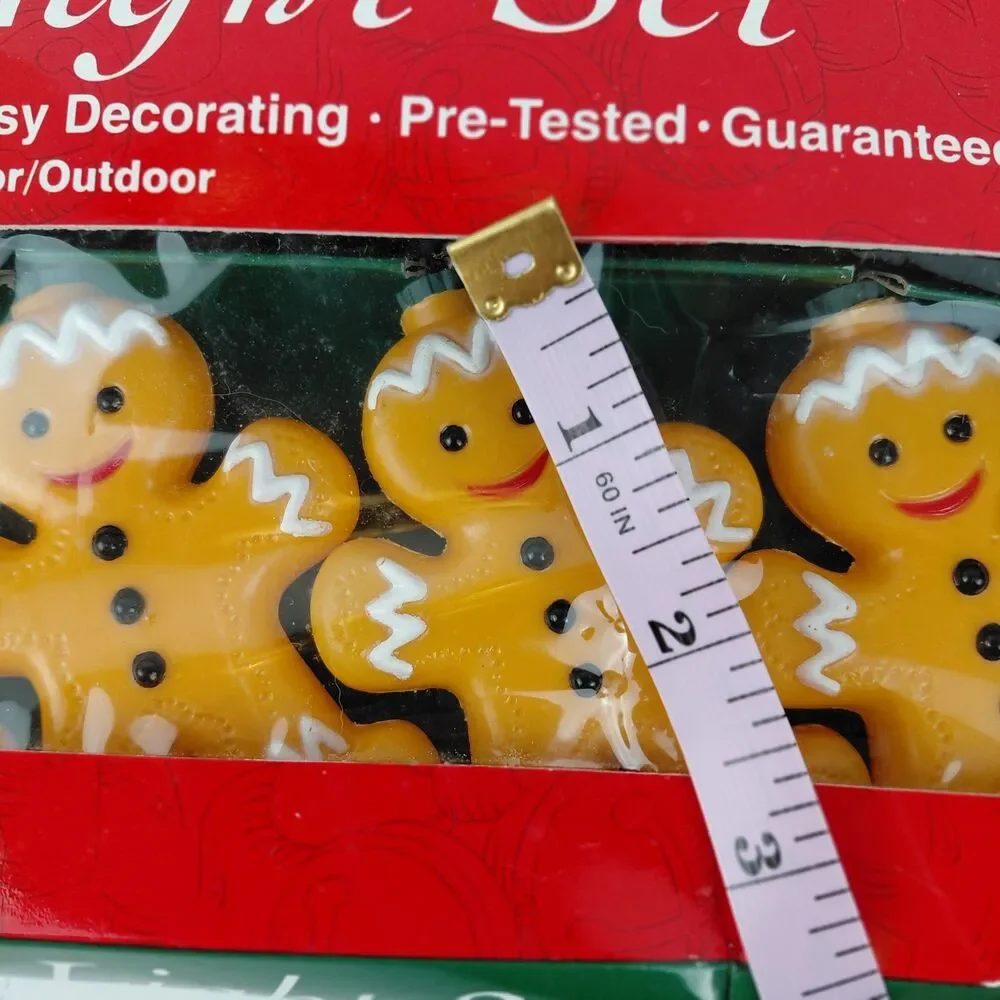 Kurt Adler GINGERBREAD MEN Christmas 10 Light Novelty Set NOS